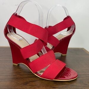 Bijou New York Strappy Red Wedges 8 1/2
